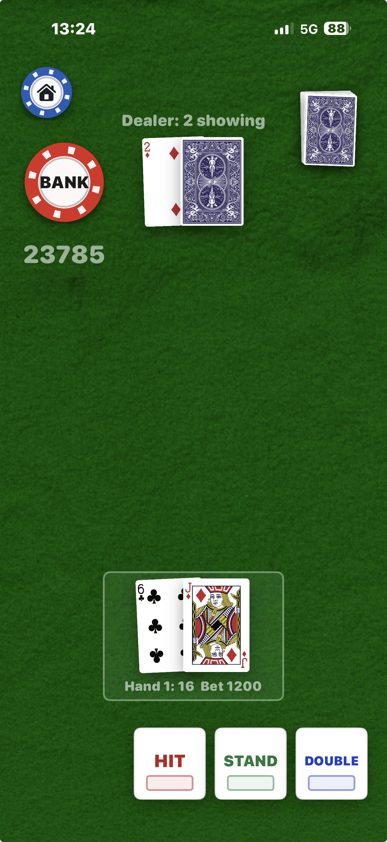 Card Symphony blackjack table screen